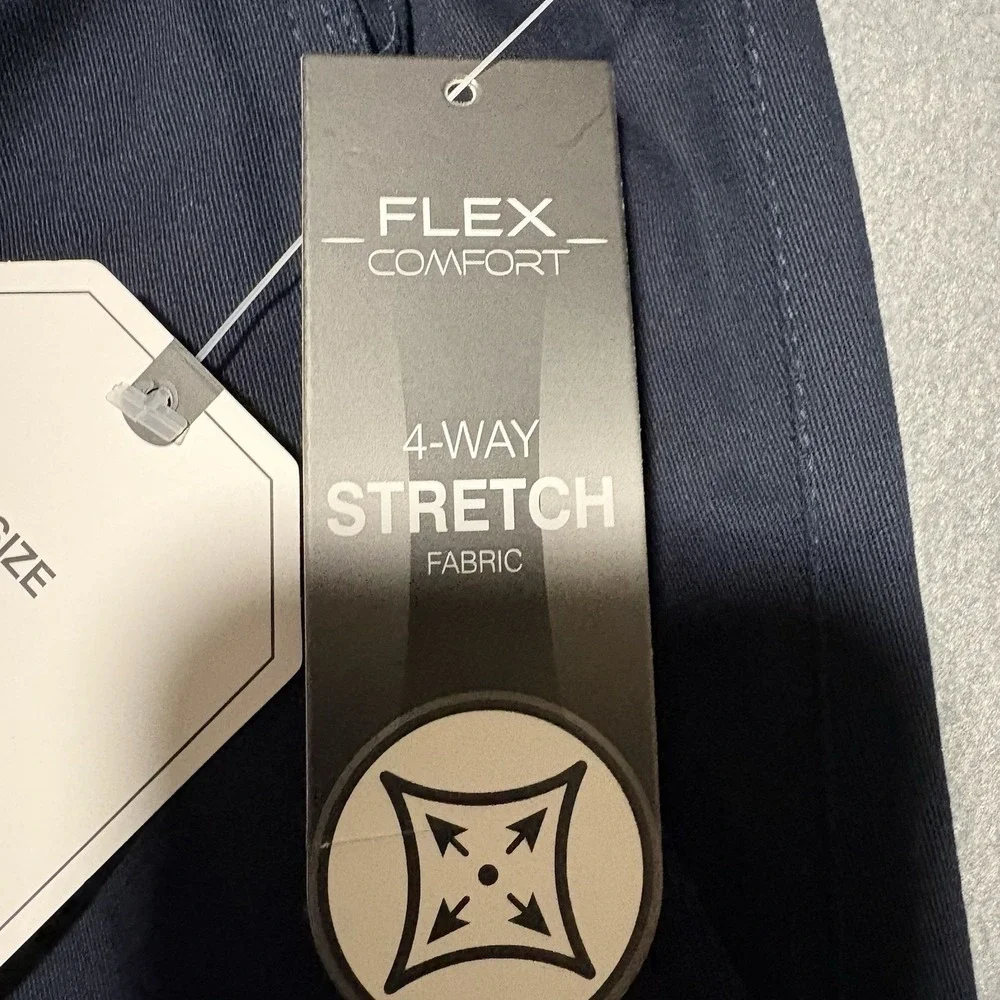 Mens Cargo Joggers 32x32 Navy Blue 4-Way Stretch Flex Comfort Drawstring NEW